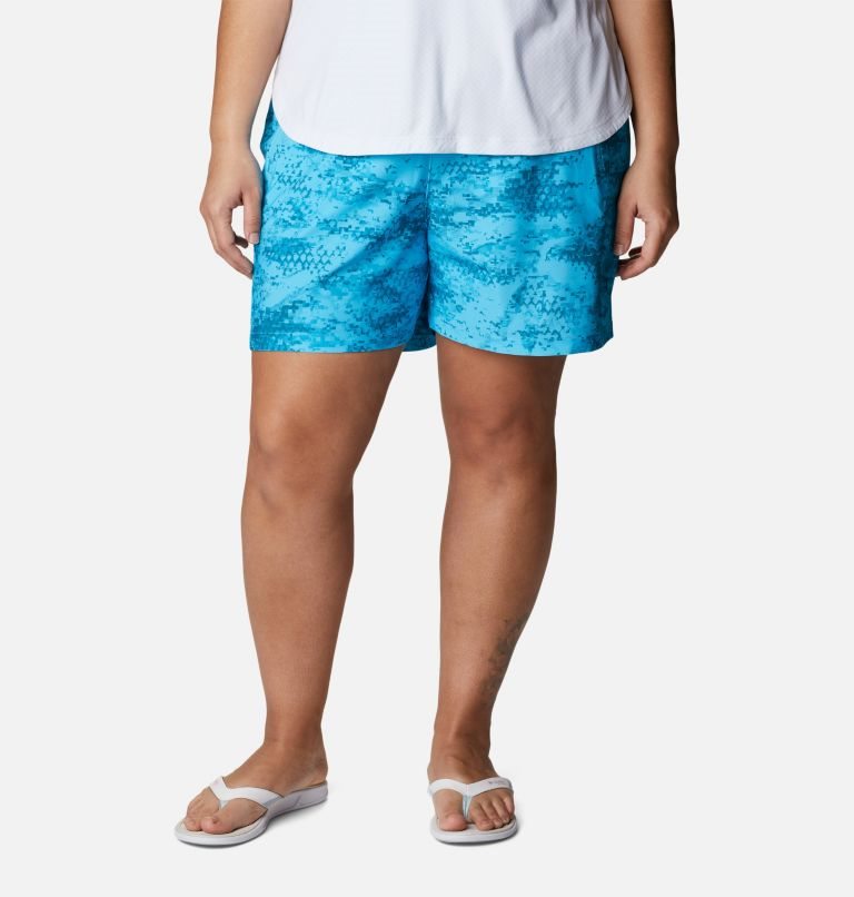 Women\'s Columbia PFG Tidal II Shorts Blue | Plus Size CA-A8364